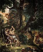 Eugene Delacroix Jacob Wrestling with the Angel France oil painting artist